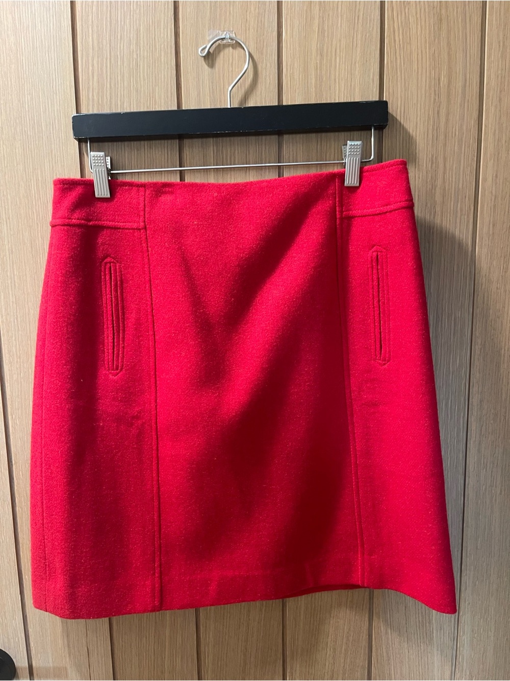 Talbots Bright Red A-Line Wool Skirt